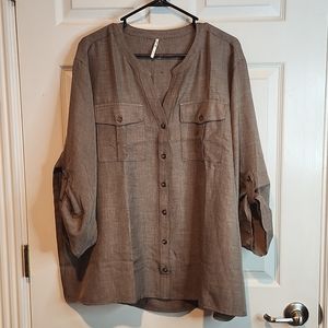 3rd+Malt Women's Button Down Top Size 3X